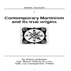 Contemporary Martinism Contemporary Martinism